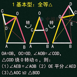 数学教具中考手拉手模q型初中磁性几何三角形半角全等相似手工自