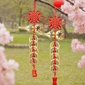 纯铜酒柜高档五帝钱五帝钱挂件门对门葫芦挂件铜钱W铜葫芦人财两