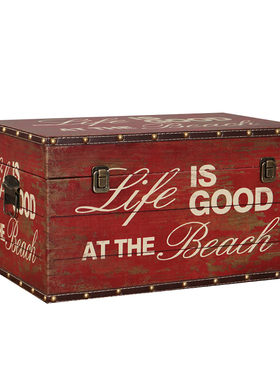 创意大号复古做旧木箱子皮箱收纳箱I整理储物箱陈列拍照道具