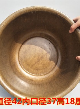 特大号铜盆纯铜家用盆加厚手工老铜盆宽边L火盆仿古洗脸泡脚盆烤