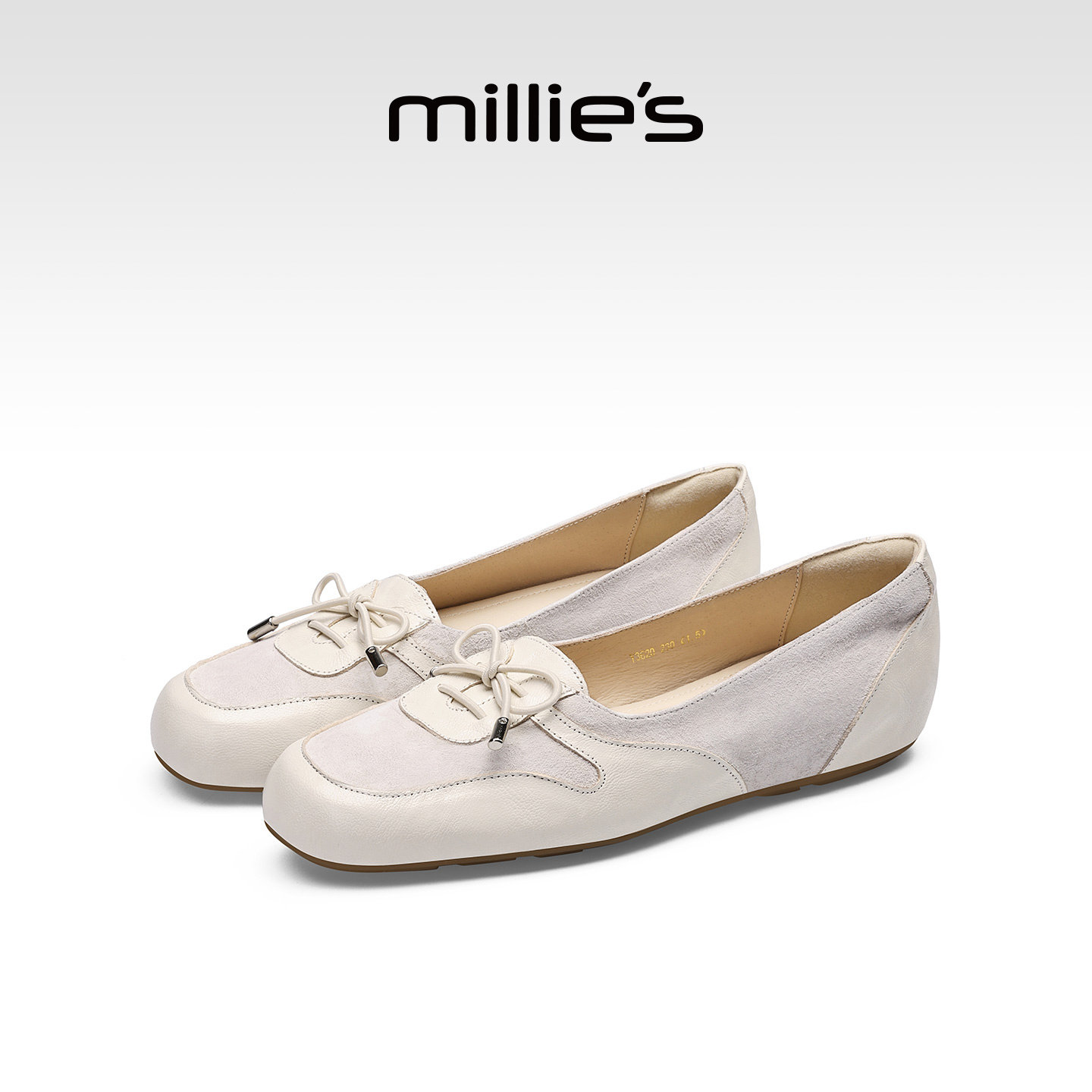 MILLIE'S/妙丽复古风系带浅口乐福鞋女平底百搭一脚蹬豆豆鞋单鞋,女鞋,乐福鞋（豆豆鞋）,淘宝优惠券,粉丝福利购,淘宝优惠卷