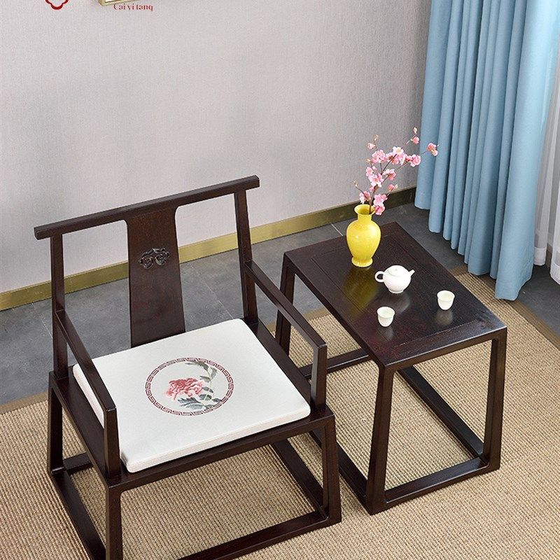 速发彩衣垫椅堂发中式红木沙新垫乳胶刺绣海绵圈椅凝胶坐垫防滑