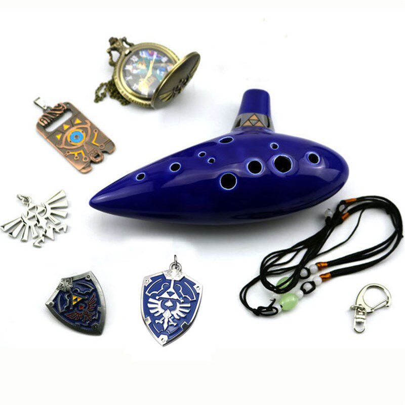 速发塞尔达时光笛传说陶笛怀表套装托2孔瓷音陶中和底1曲谱彩盒