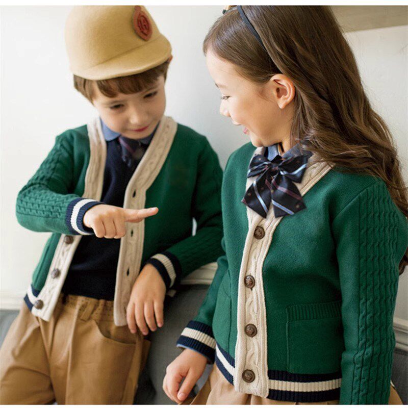 现货速发幼儿园园服春秋装毛衣开衫风少儿班服小学生校服秋冬套装