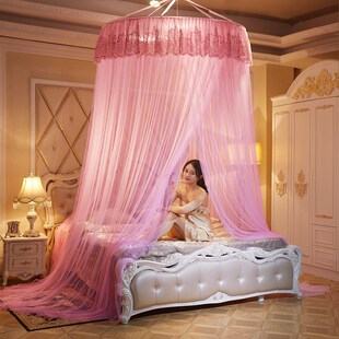 速发圆顶吊顶蚊帐吊挂式主地公落形圆风吸顶吊帐全包围家用帐子免