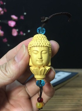 速发黄杨木雕刻挂件手工宝宝佛一念之间配饰扣貔貅木雕吊坠