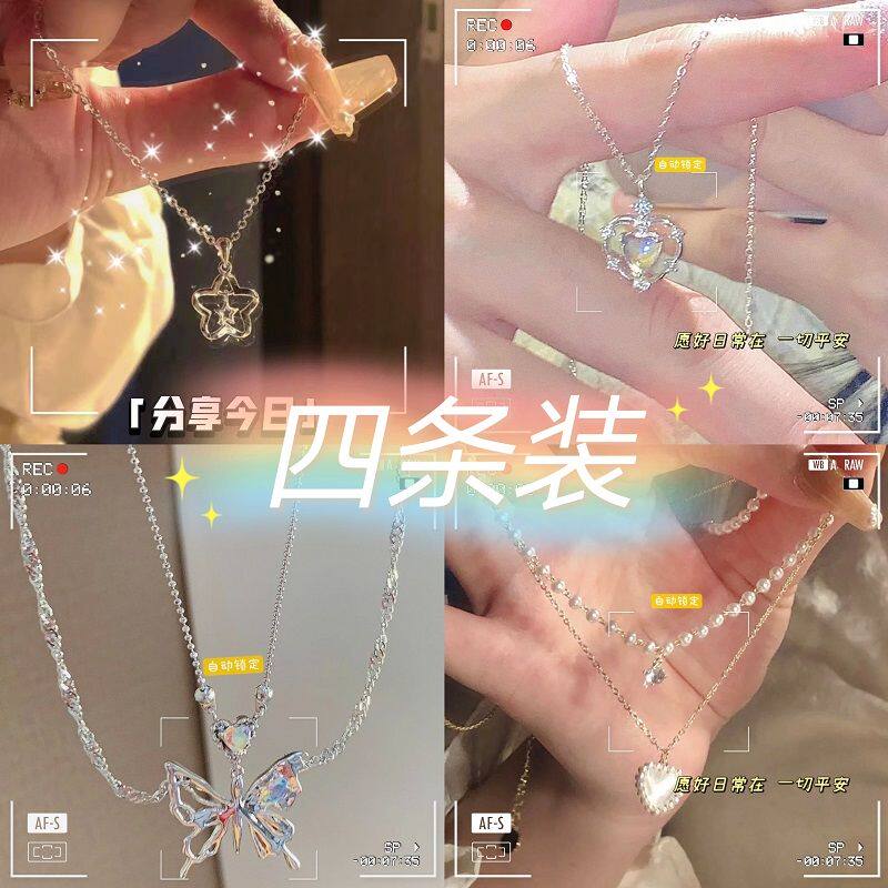 速发儿童闺蜜项链学生二人款一对渐变爱心项链小学生小众设计锁骨