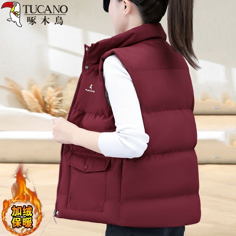 加绒马甲女秋冬2025新款时尚短款马夹外穿妈妈洋气坎肩外套