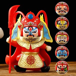 三国战将川剧变脸娃娃中国风创意京剧脸谱玩偶玩具旅游礼品小公仔