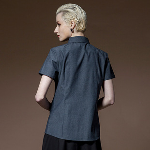 服务员工作服长袖酒吧餐厅服务生制服短袖服务员衣服男女秋冬服装