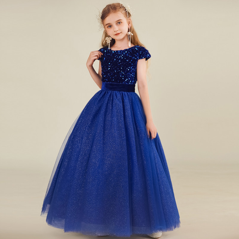 高端少女中大童小提琴演奏钢琴主持人表演出晚礼服花童婚纱公主裙