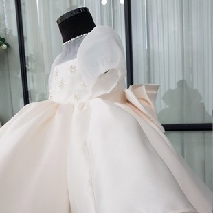 周岁礼服女宝宝抓周高级花童婚礼小女孩钢琴演奏主持人女童公主裙