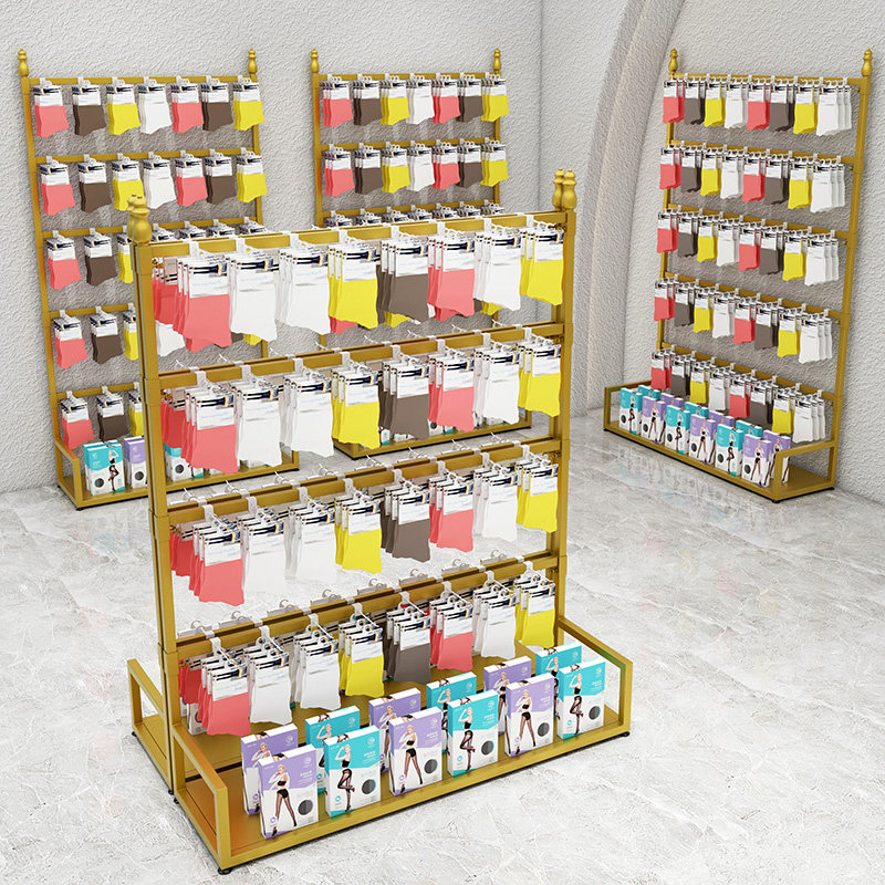 靠墙袜子展示架铁艺货架手套饰品多功能落地式可调节内衣内裤架子