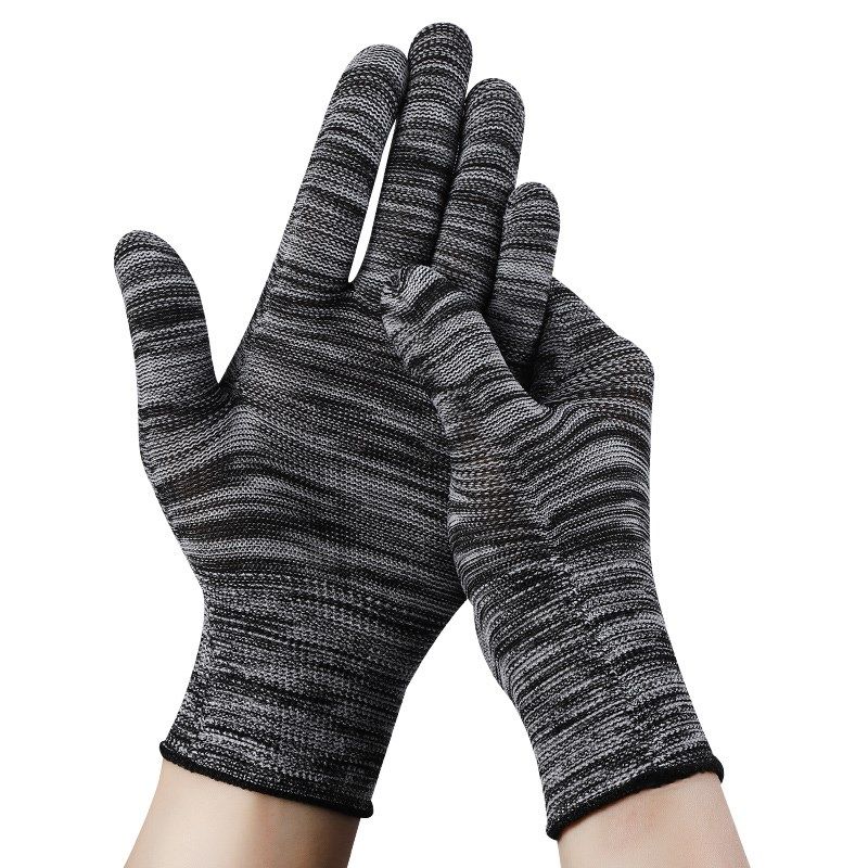 薄款尼龙纱线胶手套透气工作劳保耐磨防滑劳动干活防护橡胶PU涂指