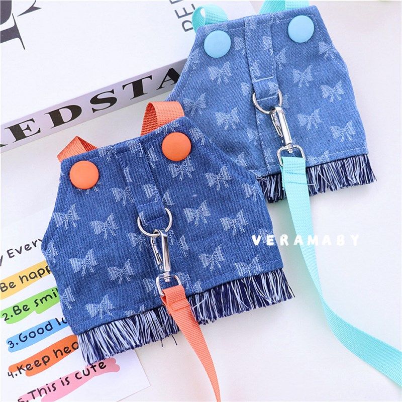 宠物小型犬外出背心式胸背带泰迪比熊博美猫咪遛狗小狗狗牵引绳子