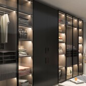 免开槽线条灯明装 酒柜衣柜灯带开门即亮柜子层板灯条餐边柜灯带