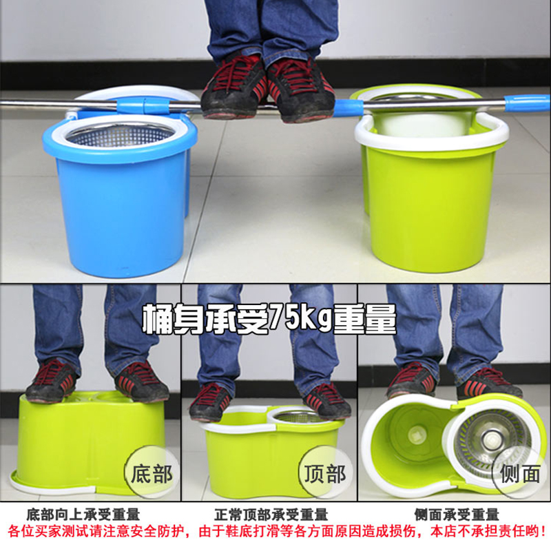 加大加厚拖把桶旋转双驱动手压自动甩干地拖不锈钢墩布桶家用拖布