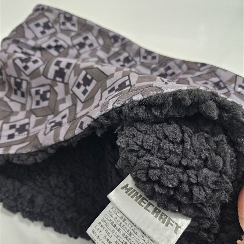 英单我的世界冬款儿童男女童小中大童苦力怕珊瑚绒围脖保暖围巾