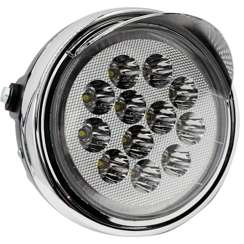 太子大灯三轮车大灯总成摩托车led大灯远近光灯圆形125车大灯超亮