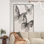 纯手绘油画大芬村油画蝴蝶肌理画装 饰画客厅玄关抽象立体挂画