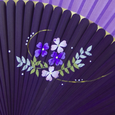 杭州王星记扇子 6寸手绘真丝绢扇 中国风古风礼品扇古典女折扇