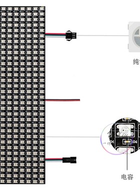 LED像素屏全彩WS2811显示屏8*8 16*16 8*32可程式设计5v数字招牌