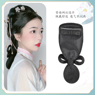 古装后区发包懒人一体式唐风汉服后脑勺明制新娘假发造型演出cos
