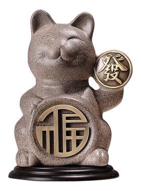 陶瓷福气招财猫前台招财摆件店铺开业送贺礼品柜台装饰品乔迁礼物