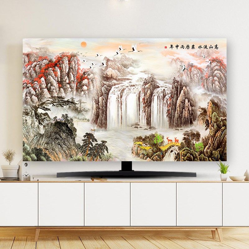 电视机防尘罩套中式轻奢6555英寸台式壁挂式新款液晶盖布罩子布艺,居家布艺,电视机罩,淘宝优惠券,粉丝福利购,淘宝优惠卷