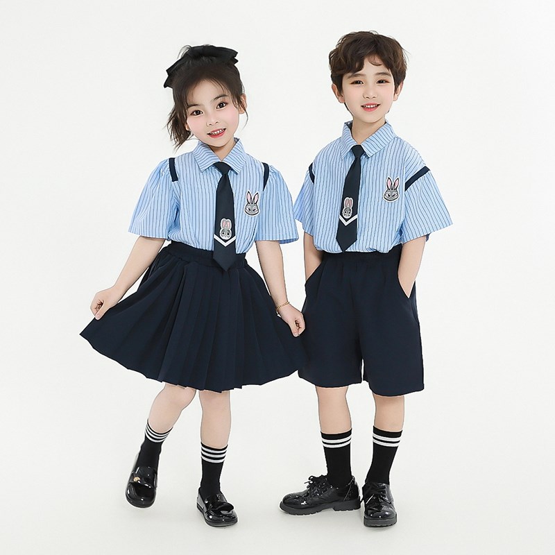 男童衬衫套装夏季学院风表演服幼儿园班服女童校服毕业照儿童服装