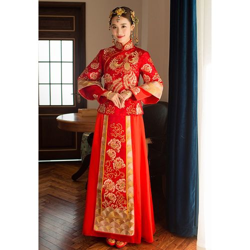 秀禾服新娘结婚新款中式结婚礼服敬酒服龙凤褂大码秀和服2023新款