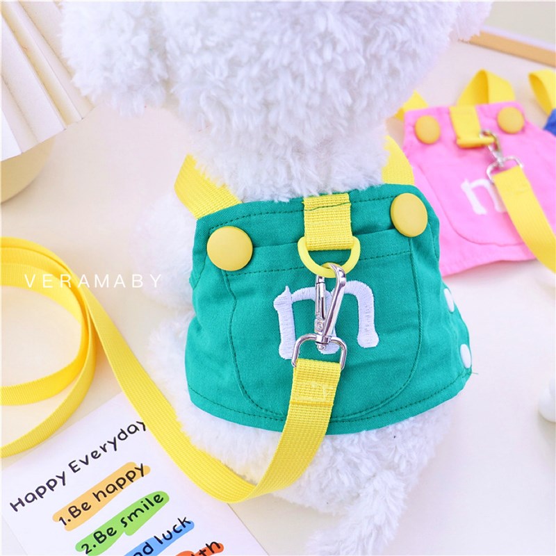 宠物小狗狗泰迪比熊小型犬幼犬猫咪背心式外出胸背带遛狗牵引绳子