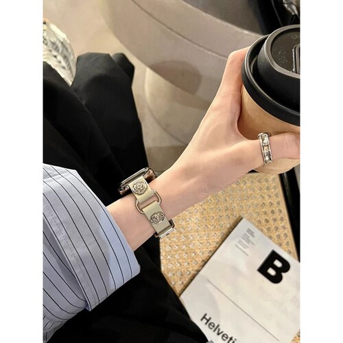 Getyr山茶花朋克风S9表带AppleWatch设计款适用苹果表带78/10