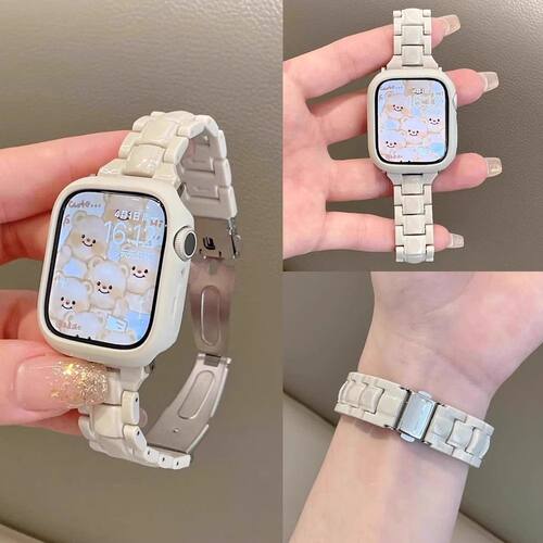 透明镭射彩色oppo手表watch3/2/X/3pro/4pro表带男女树脂夏se适用