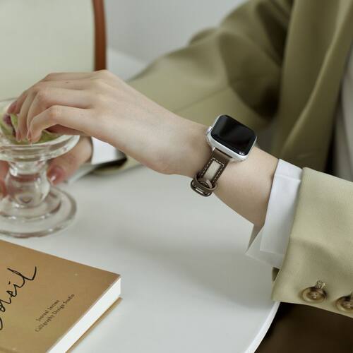 适用iWatchS11表带个性英伦风皮质AppleWatch10/9苹果高级腕带