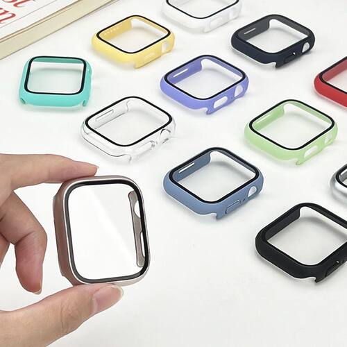 适用Applewatch保护壳钢化壳膜一体保护套iwatch10/9/8/7/654表壳