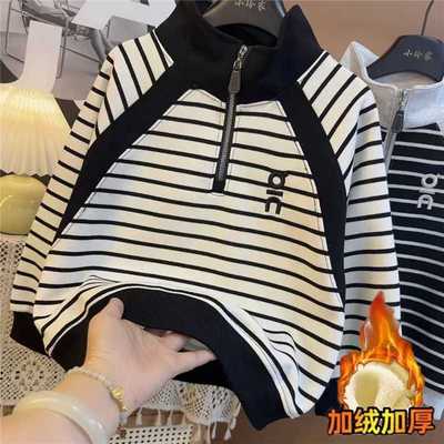 加绒/不加绒1男童卫衣春秋装中大童秋冬季炸街上衣打底衫洋气