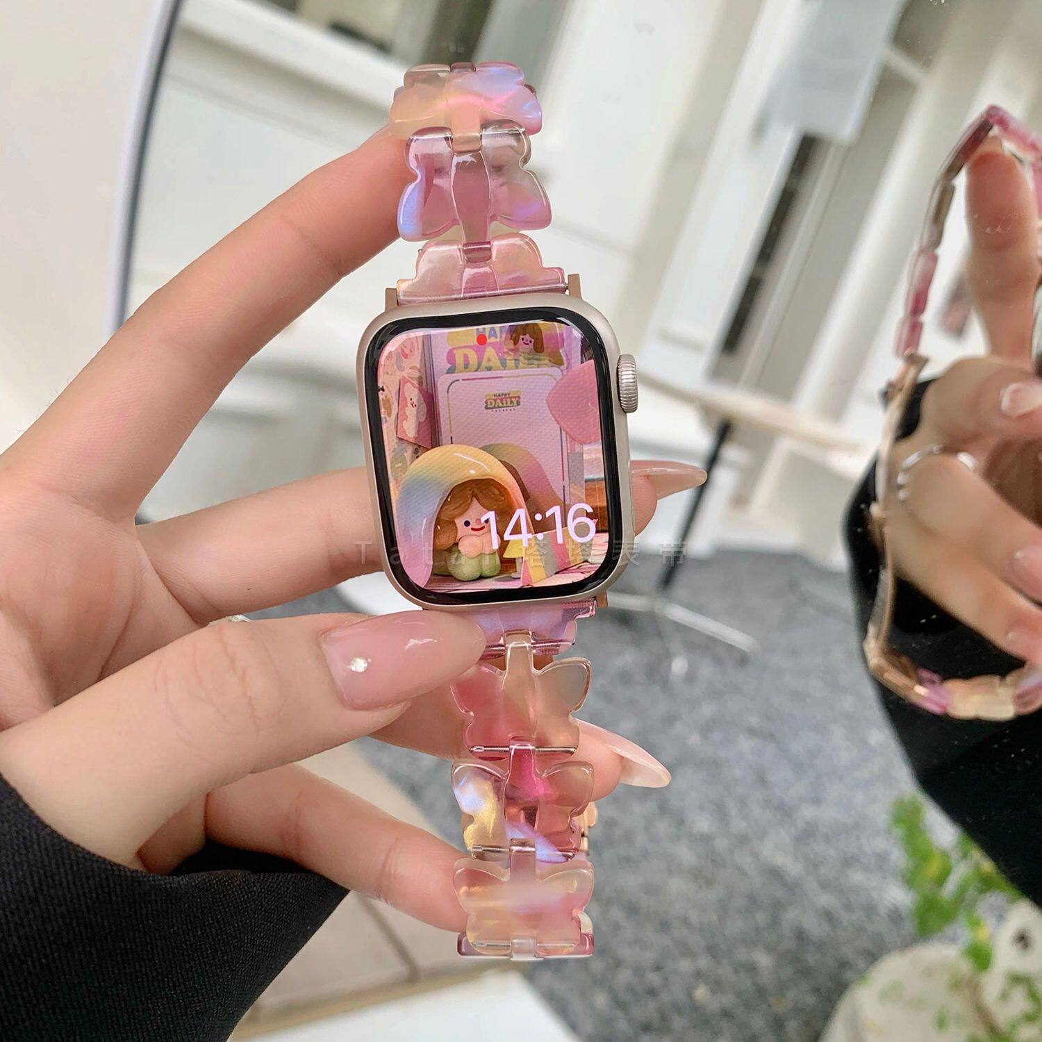 适用fit4华为GT6手表带gt5/4高级蝴蝶新款树脂watch5男女荣耀陶瓷