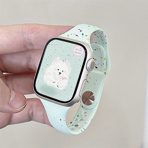 适用iWatch彩点洞洞硅胶小蛮腰苹果手表表带ApplewatchS987654se