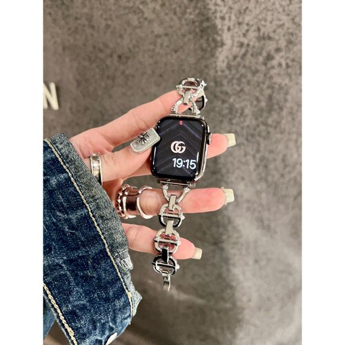 Getyr双D链条Applewatch表带金属潮款适用苹果手表带S7/S8/SE