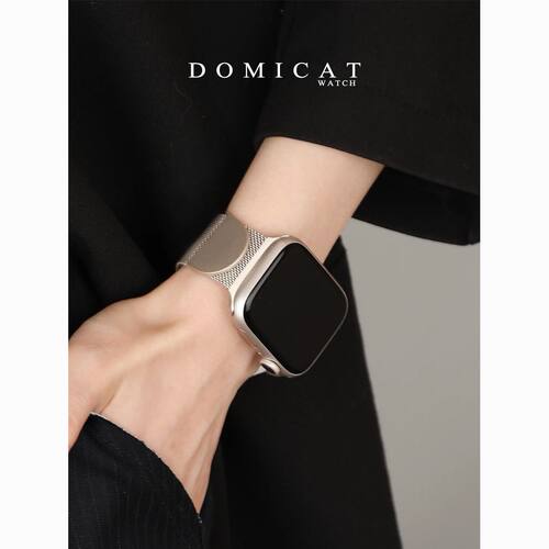 适用iwatchS11苹果手表带applewatch10透气se金属磁吸9男女款8765