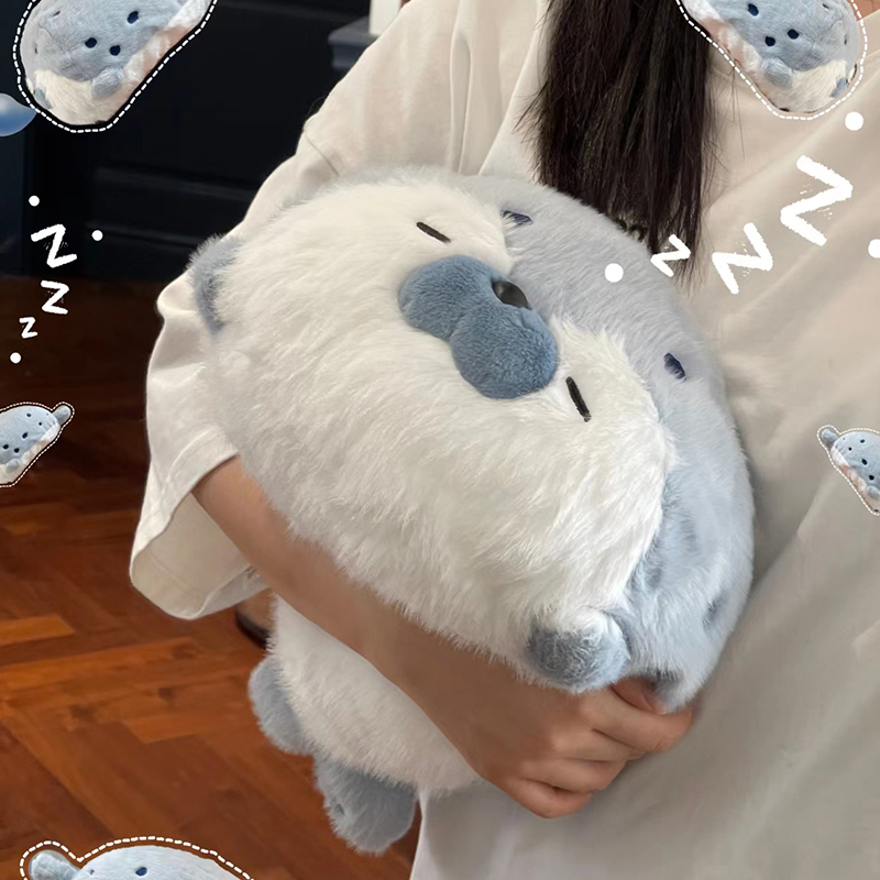 可爱海豹玩偶毛绒玩具女生娃娃公仔床上睡觉抱枕靠枕生日新年礼物