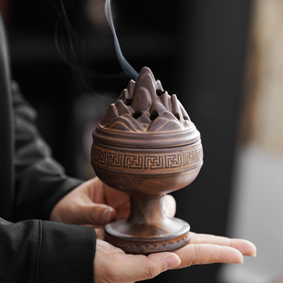 速发高脚博山盘香炉家用沉香室内陶瓷盘香盒檀香供奉香薰焚托座香