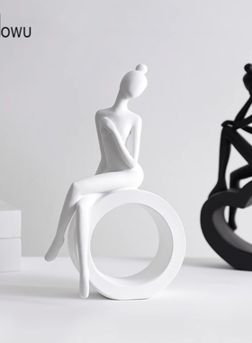 速发创意抽象艺术摆件档级感小众轻奢高高客厅个人性物造型电视柜