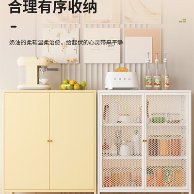 速发铁艺餐边柜酒水茶水简置客厅收纳约用柜厨房餐具家物展示收纳