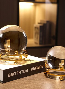 速发新中式装厅玄关酒柜电视客饰品好寓意有求必应时来运球水晶转