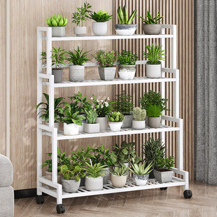 速发花花子客厅落多式置物架台地肉架盆托架斜梯形铁艺植物摆放层