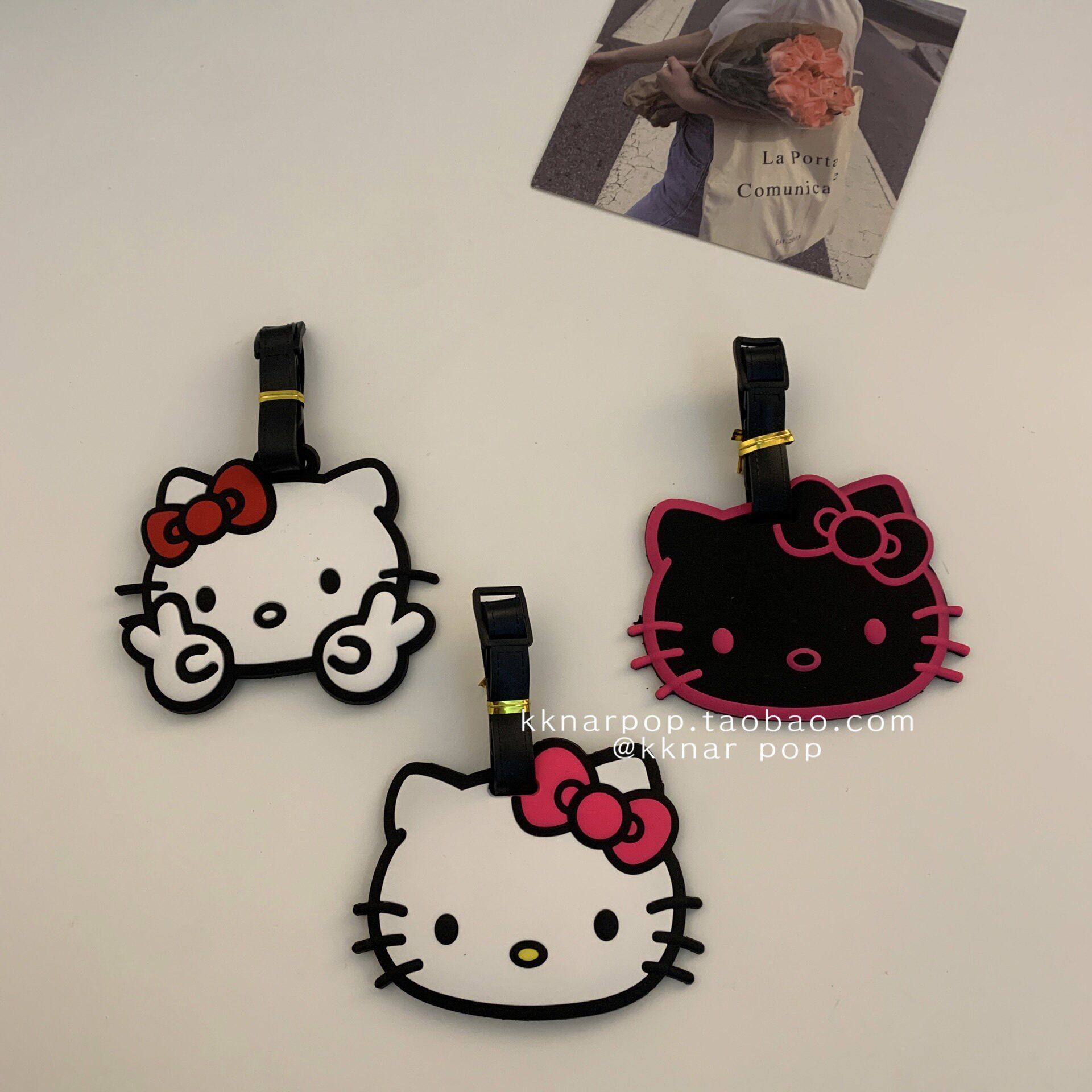 超可爱~Hellokitty猫登机牌卡通可爱搞怪行李背包软胶吊牌卡套ins