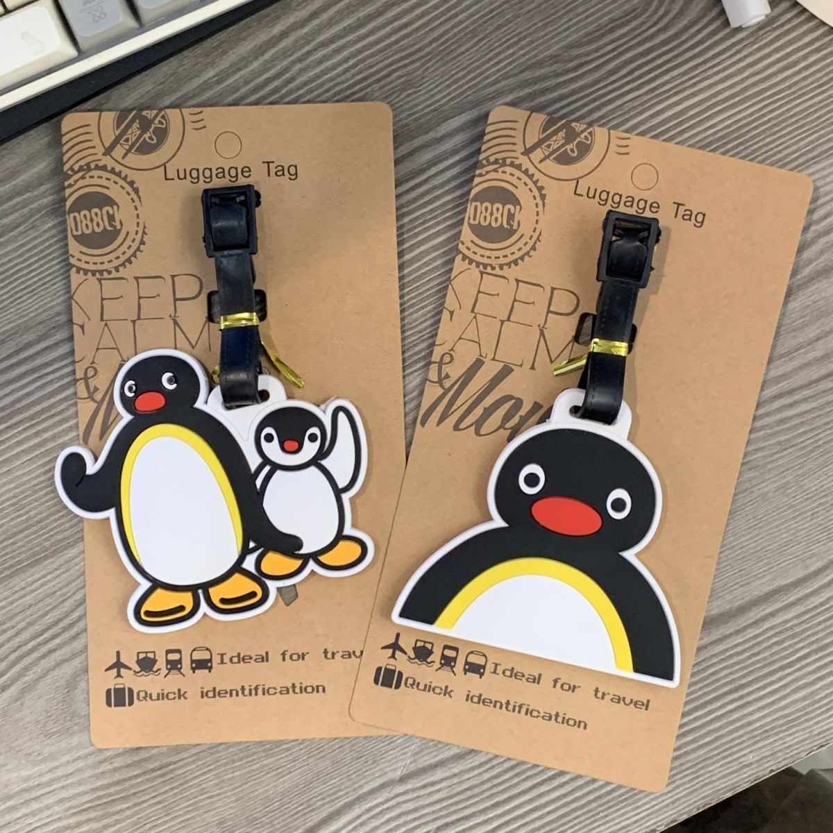 动画卡通可爱企鹅家族Pingu行李牌旅行个性登机托运创意包包挂饰