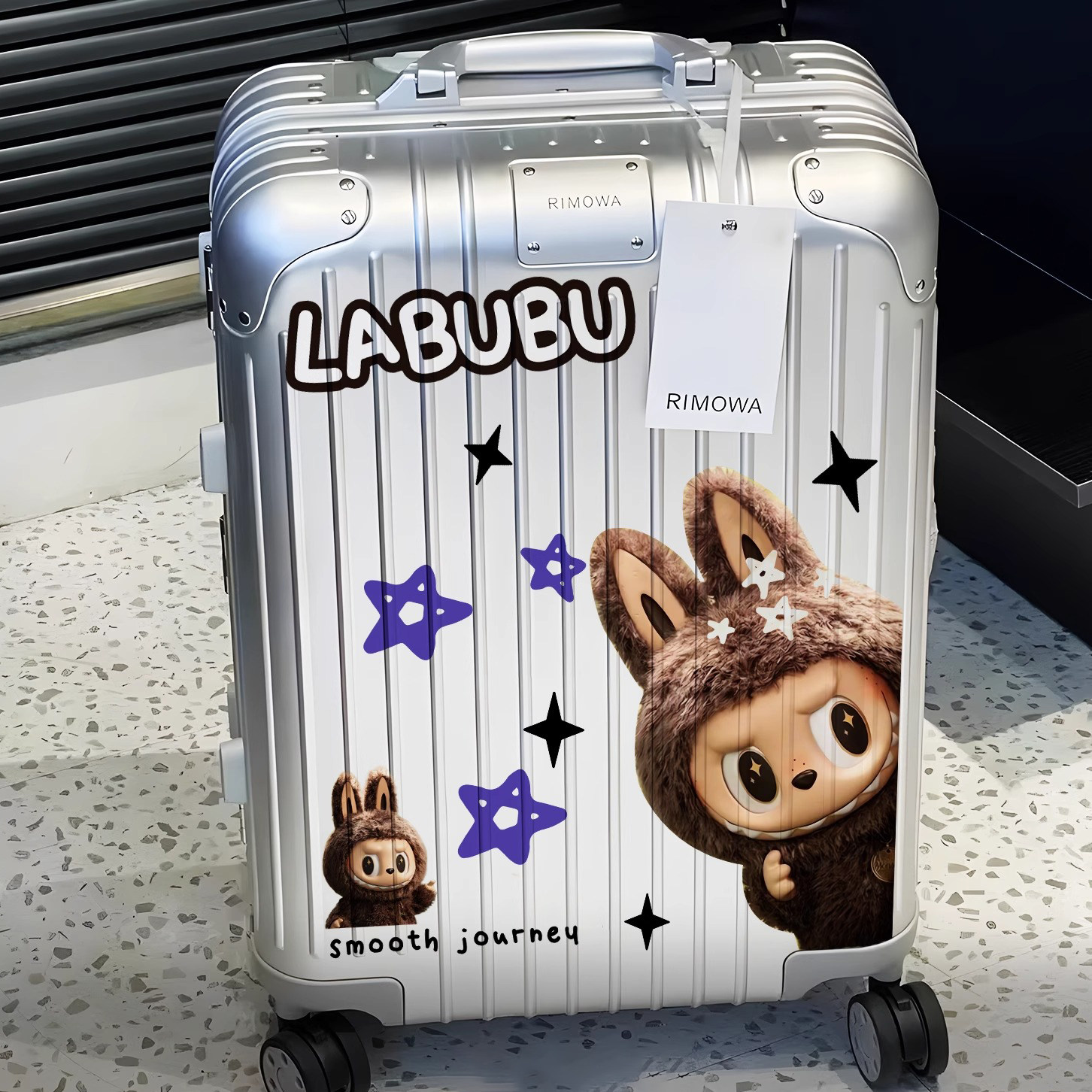 LABUBU行李箱贴纸防水不留胶高级感拉布布旅行箱拉杆箱改造装饰